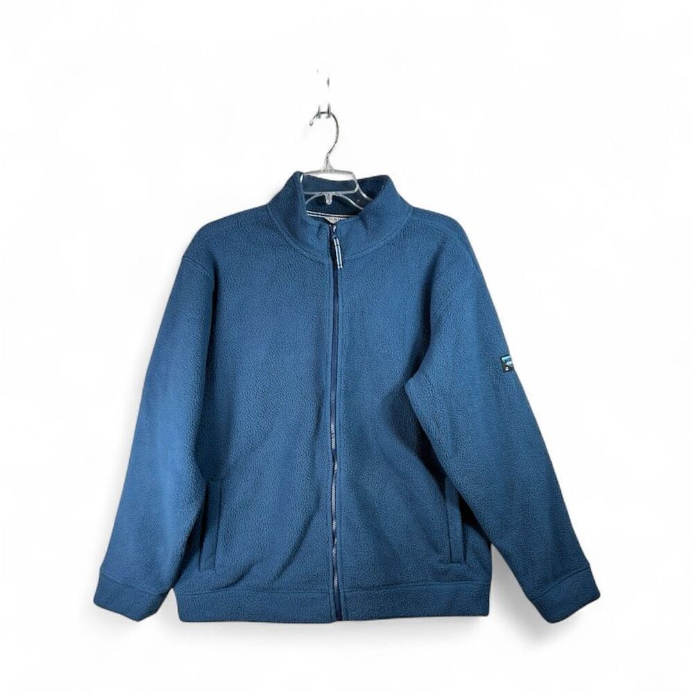 Orvis Classic Blue Full Zip Fleece Jacket XL – Outdoor Hiking Cozy Sherpa Style